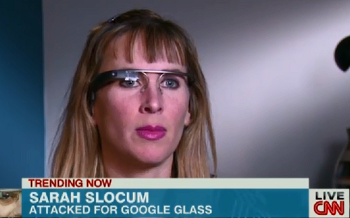 Image of CNN - "Sarah Slocum, attacked for google glass"