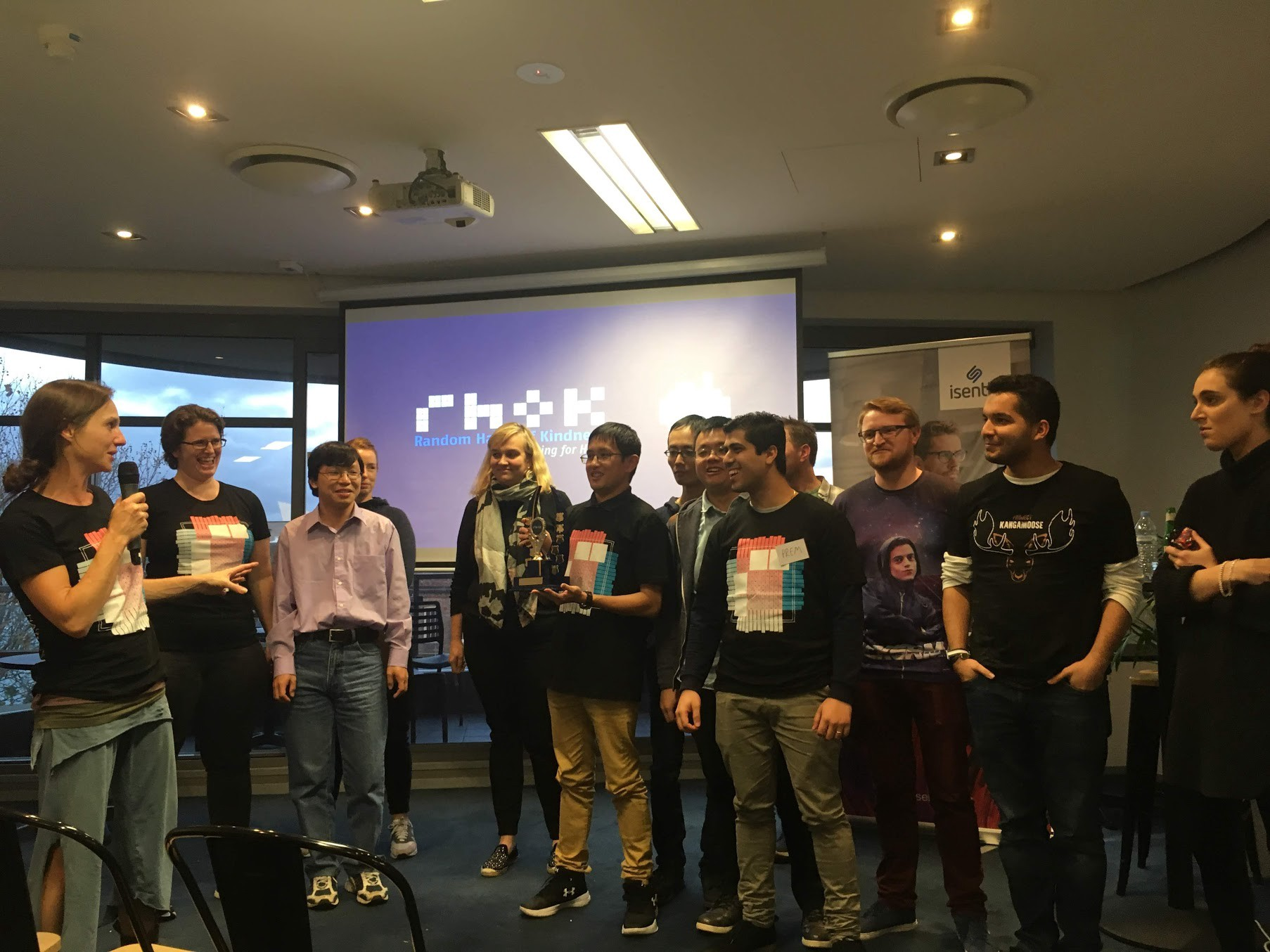 A picture of a winning Random Hacks of Kindness team